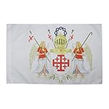 AZ FLAG Bandiera Ordine EQUESTRE del Santo SEPOLCRO di GERUSALEMME 90x60cm - Bandiera Stemma del Gran MAGISTERO OESSG 60 x 90 cm Foro per Asta