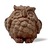 Toocook Gufo in terracotta artigianale per arredo giardino decorazione unica resistente alle intemperie (9 cm)