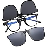 IKOPFLN 1 PCS Clip per Occhiali Polarizzati - Clip Occhiali Da Sole, Lenti Da Sole Sovrapponibili, Clip On Occhiali da sole Unisex Clip su Occhiali da vista Lenti Polarizzate(Nero)