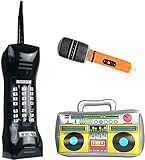 VIKSAUN 3 pezzi Rock and Roll Forniture per Feste, Set di Puntelli Gonfiabili Rock Star, Set di Forniture per Feste Anni '80 '90,Palloncini Strumenti Musicali Accessori per Feste Forniture