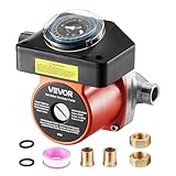 VEVOR Pompa di Ricircolo dell'Acqua Calda, Kit Pompa di Ricircolo Istantanea da 38 L/min, Sistema di Circolazione con Timer, 100 W CA 220-240 V, Connettore da G3/4 a G1/2, per Caldaia Solare