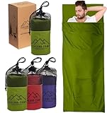 Highland Camp Sacco a pelo in cotone (solo 570 g), mini sacco a pelo ultraleggero, ideale per ostelli, rifugi e ostelli della gioventù