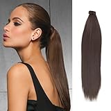 JJstar Coda Capelli Extension, Estensione di Coda di Cavallo 70cm Lungo Dritto Avvolgere Intorno a Clip in Coda di Cavallo Estensioni dei Capelli Sintetici per Donne e Ragazze