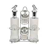 Tognana, Menage 4 pezzi Bristol, Acciaio-Vetro, Beige