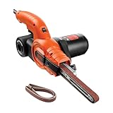 BLACK+DECKER 350W, lima a nastro da 13 mm con 3 nastri abrasivi e sistema di raccolta della polvere, KA900E-QS