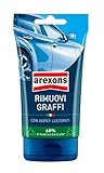 Arexons Pasta rimuovi graffi, auto carrozzeria, Speciali microparticelle per attenuare anche i graffi profondi, Delicato sulla carrozzeria, Con agenti lucidanti, 150 gr