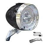Fanale Anteriore Per Bicicletta In Stile Retrò, Faro Per Bici Retrò Luci Di Guida Anteriori, 3 LED Bici Da Bicicletta Retrò Fanale Anteriore, Faro Antico Ricaricabile Per Bici Classiche