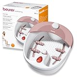 Beurer FB 20 Pediluvio Con Idromassaggio Plantare E Accessori Pedicure, Massaggio di riflessologia riattivante della circolazione, calore attivabile, colore Rosa e Bianco