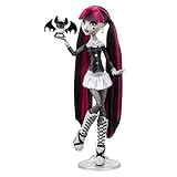 Monster High Reel Drama - Draculaura, bambola da collezione in stile bianco e nero con accessori, poster cinematografico a tema film dell'orrore incluso, giocattolo per bambini, 6+ anni, HKN27
