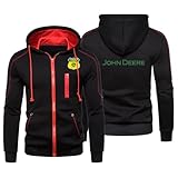 Bluxir Felpa da Uomo John dee.r, Giubbotto Felpa con Zip, Felpa Slim Fit Adatta Per Tutti I Giorni, Sport, Zip(Black,L)