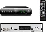 SQUADO Ricevitore digitale terrestre BRAVIA con telecomando, DVR integrato e canali Freeview, 1080p, sintonizzazione automatica, HEVC H265, HDMI, USB, SCART, Nero