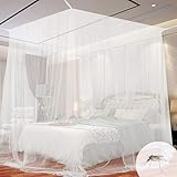 Zanzariera Letto,Zanzariera da principessa,baldacchino per letto matrimoniale (White)