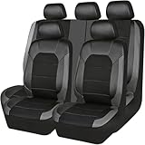 5 Seats Set di Coprisedili per Abarth Punto/Abarth Punto Evo/Abarth Punto Supersport 2011-2014, Bordi Elasticizzati Compatibile con Airbag Laterale Kit Anteriore e Posteriore Confortevole Traspirante
