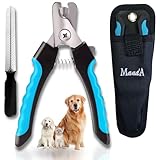MandA® Taglia unghie per cane con CUSTODIA.Tagliaunghie Cani, Gatti e Altri Animali+Lima. Lame affilate in acciaio inossidabile con blocco di sicurezza. Forbici tagliaunghie. Medio-grande