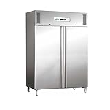 ARMADIO FRIGO REFRIGERATO CONGELATORE GN2/1 VENTILATO 2 ANTE 1410 LT. IN ACCIAIO INOX AISI 304 TEMP. -18°/-22°C