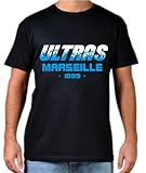 Generico Maglietta T-Shirt Maniche Corte Nere Ultras Marseille - Scelta Taglia su personalizza