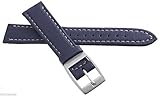 GGYTMQL Locman Autentico Cinturino da Orologio in Pelle Blu da 18 mm con Fibbia