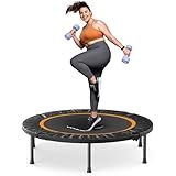 MERACH Mini Trampolino Fitness per Adulti - Trampolinos Pieghevole da 40''/48'' Carico Massimo 330 libbre, Trampolino da Interno per Allenamento Fisico Silenzioso