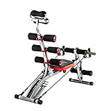 TechFit Panca Multifunzione Multi Crunch Total Trainer - Rivoluzionario 6 in 1 Panca Addominali, Ideale per tonificare ed esercitare i Muscoli Addominali, Vita, Schiena, Spalle e Gambe