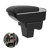 Bracciolo Compatibile con Suzuki Vitara 2015-2019 Auto Scatola Portaoggetti per Bracciolo Console Centrale Poggiabraccio Braccio vano Portaogget Doppio Strato con 7 porte di USB - Linea Nera