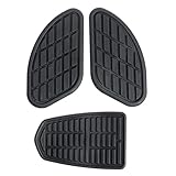 U/D Moto Cafe Racer Tank Trazione Pad Side Gas Tank Ginocchio Grip Protector Fuel Tank Adesivi Vintage Pannelli Laterali (nero)