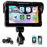 [2025 NUOVO] CAMECHO Wireless Schermo Carplay Per Moto, 5 pollici Navigatore GPS Auto con IP68, Portatile Senza Fili CarPlay & Android Auto Per Moto IP68 Impermeabile Touchscreen Bluetooth