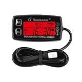 Runleader Misuratore digitale di temperatura del motore, Contagiri ore di manutenzione con retroilluminazione per tosaerba, generatore, moto pit bike, ATV, motore fuoribordo, ecc.
