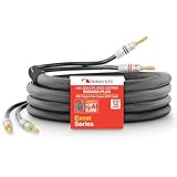 Nakamichi Excel Series Connettore Banana Placcato in Oro 24k con Cavo degli Altoparlanti in Rame Senza Ossigeno al 99.9% (OFC) Intrecciato Robusto per Amplificatore Hi-Fi - Nero (12AWG / 10ft / 3.0m)
