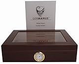GERMANUS Sigari Humidor "Mensalla" Con Igrometro e Umidificatore e GERMANUS Manuale Marrone Scuro