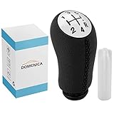 DOMENICA 5 Marce Pomello Leva Cambio Pelle Compatibile Clio 3 Clio 4 Megane 2 Scenic 2 Laguna 2 Dacia Modus Kangoo (Nero)