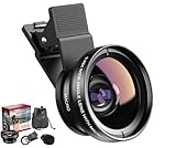 SagTuol Obiettivo per smartphone universali, 2 in 1 Obiettivo per cellulare, Macro 12,5x, Grandangolare 0,45x, Obiettivi macro,per la maggior parte degli smartphone