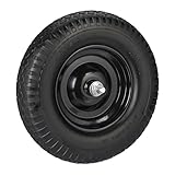 Relaxdays Ruota per Carriola 4.00-8, in Gomma Piena con ASSE, Ruotino Scorta Portapacchi, Antiforatura, 100 kg, Nero