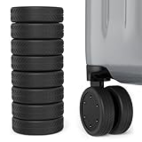 GXGM 8 Pezzi Ruote Trolley Ricambio Copricerchi per Bagagli Bagaglio Viaggio Copriruota Ruote Per Bagagli Copertura Silicone Antiscivolo con Cancellazione del Rumore（Nero）