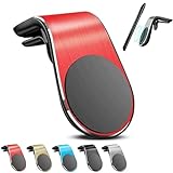 HIDRUO Mobile Phone Navigation Magnetic Bracket, Navigation Bracket Phone Holder, Magnetic Navigation Bracket, Air Vent Phone Car Mount, L Type 360° Universal Car Cellphone Holder Strong (Red)