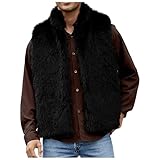 Vhersily Gilet di Pelliccia da Uomo, Senza Maniche, Caldo, in Pelliccia Sintetica, Perfetta per Autunno e Inverno, Giaccone Invernale Trench Coat Outwear, Workout Running Sportivo, Punk Streetwear