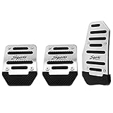 FUNFOB 3 Pezzi Pedali Antiscivolo in Lega di Alluminio per Auto, Pedale Freno A Pedale Manuale Accessori Universali
