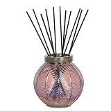 Woodbridge Reed - Diffusore vuoto in vetro, da riempire, rosa, elegante diffusore in vetro, con 50 pezzi in rattan per la distribuzione del profumo, deumidificatore neutralizzante gli odori