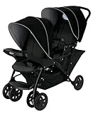 Graco - Stadium Duo passeggino gemellare maneggevole, dalla nascita fino a 3 anni circa (max. 15 kg), colore Black&Grey, compatibile con seggiolini auto i-Size SnugEssentials o SnugRide i-Size