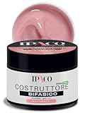 Maxi Formato 50 ml | Gel ricostruzione unghie a media densità, gel unghie, gel costruttore per unghie con dual form, bifasico. Adatto per Copertura, Refil e Allungamenti. Hema Free Colore Naturale