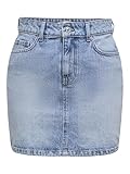 ONLY Gonna Jeans Donna con Bottone e Passanti per Cintura, Design Classico, Colore:Azzurro, Taglia:L