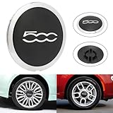 per 500 Copri Ruota Hup Trim, Accessori Di Aggiornamento per Il Lifting Del Copriruota Centrale Esterno Dell auto 68078419ac Sostituzione per 500 (1 PCS Fiat 500 Bordo bianco Testo bianco)