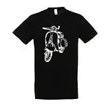 La Ruotante T-Shirt Maniche Corte Moto Large Frame Veloce Sprint sagoma Epoca Vintage - Nero, XL