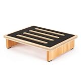 StrongTek Sgabello One Step per adulti con superficie antiscivolo in gomma per gradini e scalini portatili in legno, 199.6 kg, bagno o comodino, supporto per bambini e anziani (naturale)