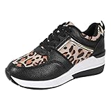 Fooceoute Sneakers Donna con Zeppa,Scarpe con Tacco Interno,Scarpe Ginnastica con Zeppa Tacco,Basse,Ammortizzanti,per Camminata Quotidiana(Aumento dell'altezza Esterna di 4 cm)