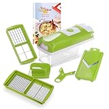 Genius Nicer Dicer Smart | 6 parties | Coupe fruits et légumes | jeter les dés | voler | rabotage | couper | livret de recettes inclus |