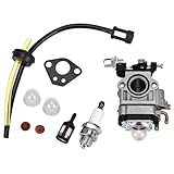 Queta, Carburatore per motore per decespugliatore 52 cc 49 cc 43 cc, kit carburatore con guarnizione, tubo, candela di accensione e filtro per benzina