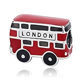 Charm in argento Sterling 925, adatto a braccialetti e collane Pandora London of Red Bus Beads in oro rosa per donne e ragazze, regalo di compleanno con scatola portagioie