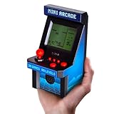 Mini Arcade Retrò con 26 Giochi - Cabinato Videogame Portatile a Pile, Design Anni '80, 12.7x7cm, Ideale per Appassionati e Collezionisti