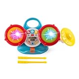 Chicco La mia Prima Batteria, Gioco Musicale elettronico, Due Tamburi e Un cimbalo,2 Bacchette Incluse, Oltre 35 Suoni e Melodie, 5 Livelli di Volume, luci Colorate, 3 modalità di Gioco, 18-36 Mesi