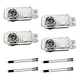 Krewua Confezione da 4 luci per porte auto, per ingresso auto, accessori per illuminazione per porte, logo per proiettore A1/A3/A4/A5/A6/A7/A8/Q2/Q3/Q5/Q7/Q8/TT/R8